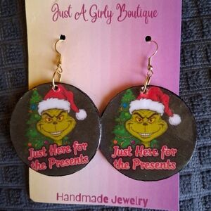 Grinch Christmas Earrings